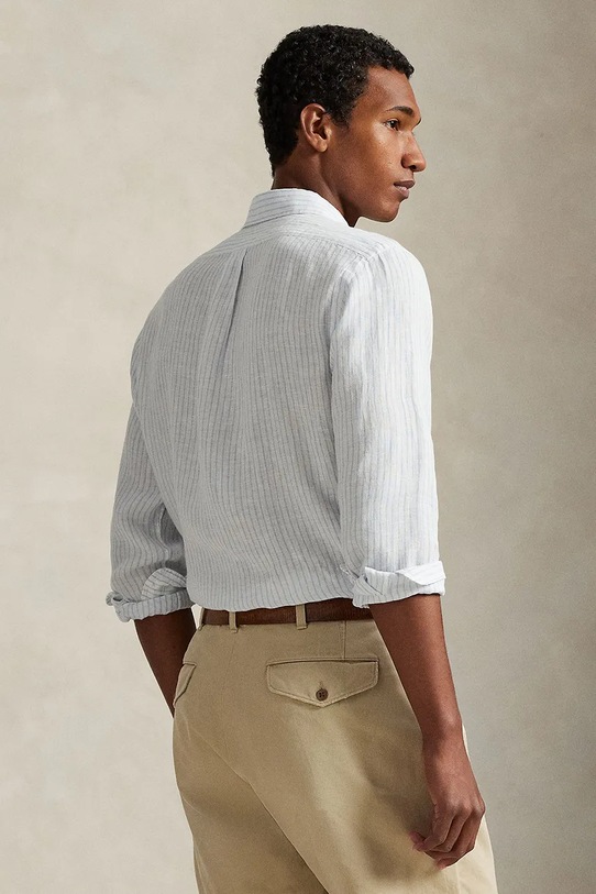 Льняная рубашка Polo Ralph Lauren 710B15594 белый SS26