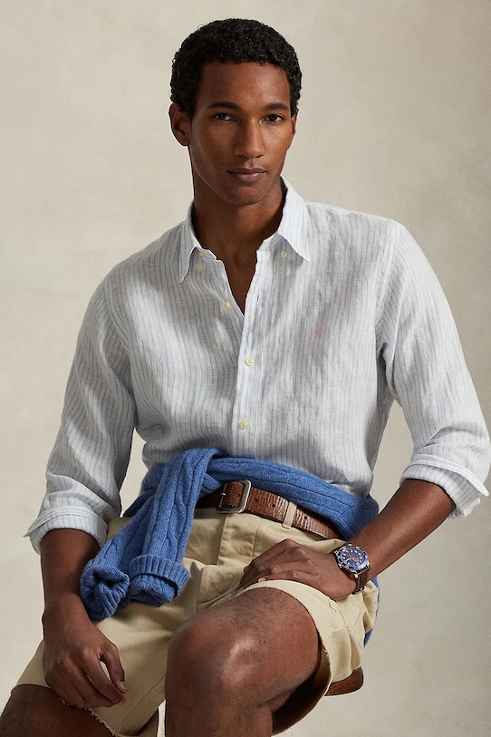 Polo Ralph Lauren koszula lniana 710B15594 biały