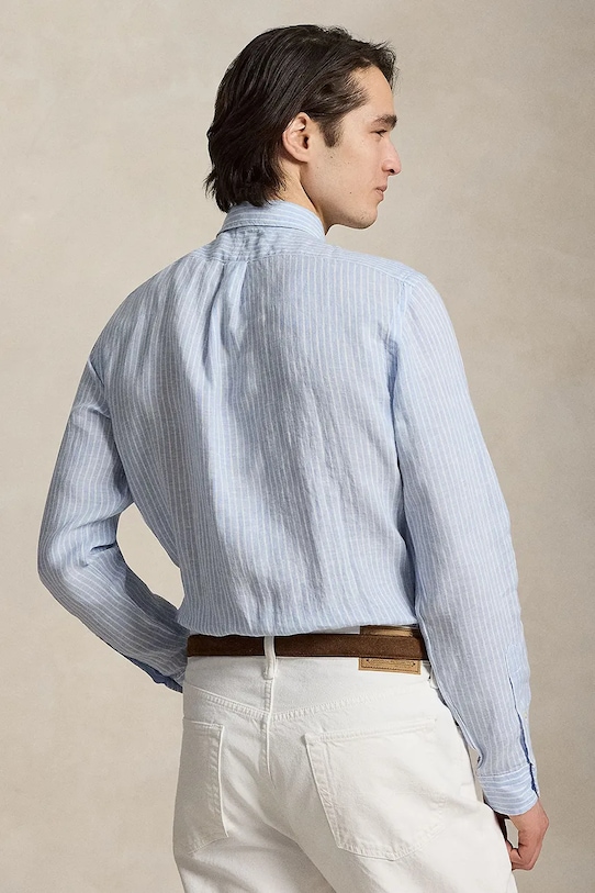 Polo Ralph Lauren koszula lniana 710B15594 niebieski SS26