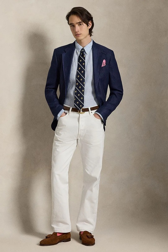 Oblečenie Ľanová košeľa Polo Ralph Lauren 710B15594 modrá