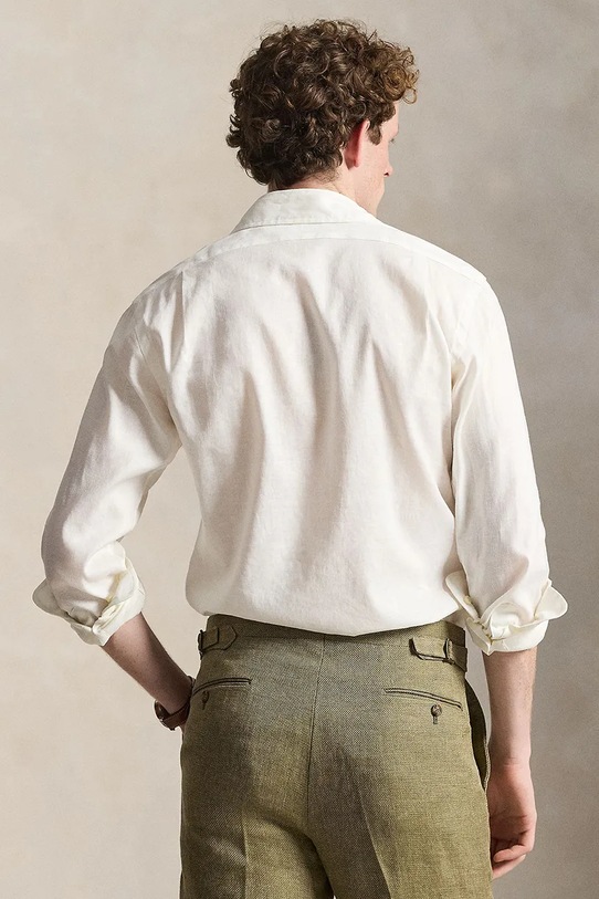 Polo Ralph Lauren koszula męska z lnu 710B15596 biały SS26