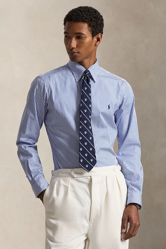 Polo Ralph Lauren риза мъжка памучна син 710B15661