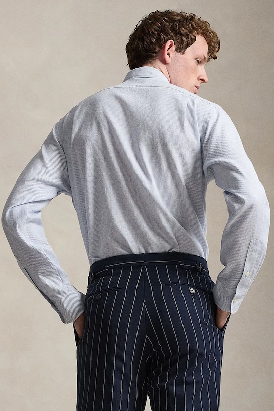 Polo Ralph Lauren košeľa pánska s bavlnou 710B16697 modrá SS26