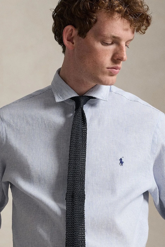 Polo Ralph Lauren košeľa pánska s bavlnou 710B16697 modrá