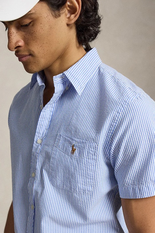 Polo Ralph Lauren риза мъжка памучна син 710B21346