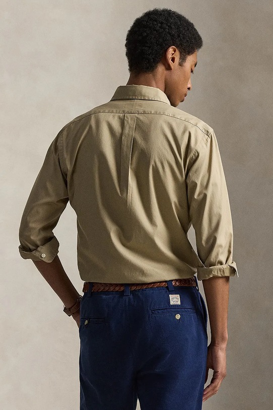 Polo Ralph Lauren koszula bawełniana 710B20512 brązowy SS26