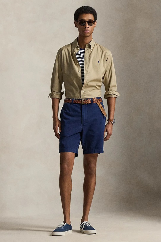 Odzież Polo Ralph Lauren koszula bawełniana 710B20512 brązowy