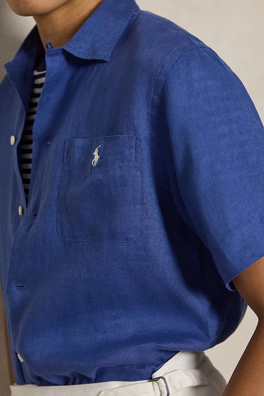 Polo Ralph Lauren koszula lniana niebieski 710966421