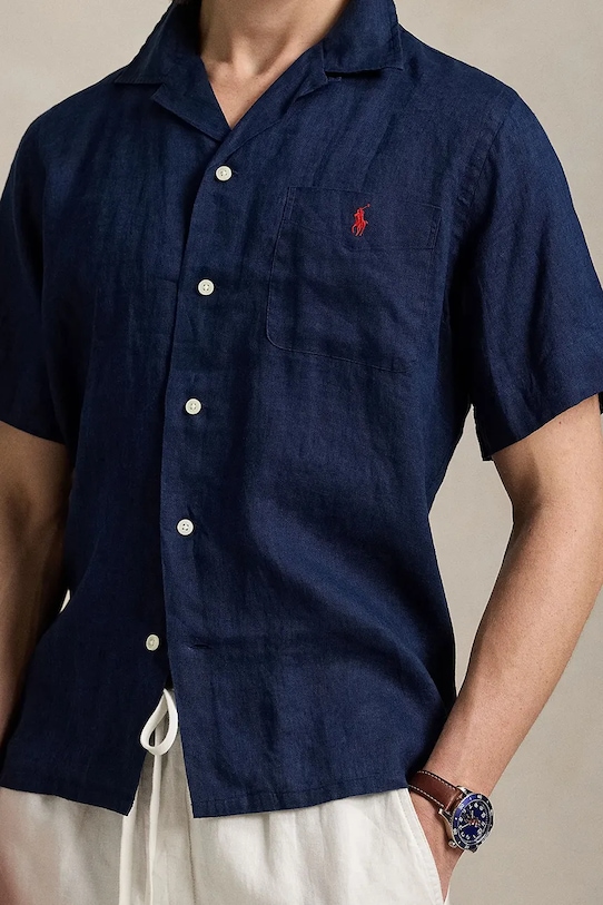 Polo Ralph Lauren cămașă de in bleumarin 710966421