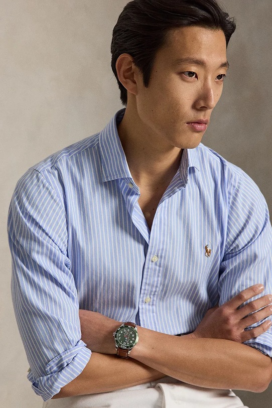 Polo Ralph Lauren риза мъжка памучна син 710B16728