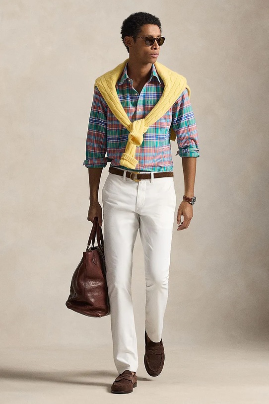 Odzież Polo Ralph Lauren koszula bawełniana 710P00629 pomarańczowy