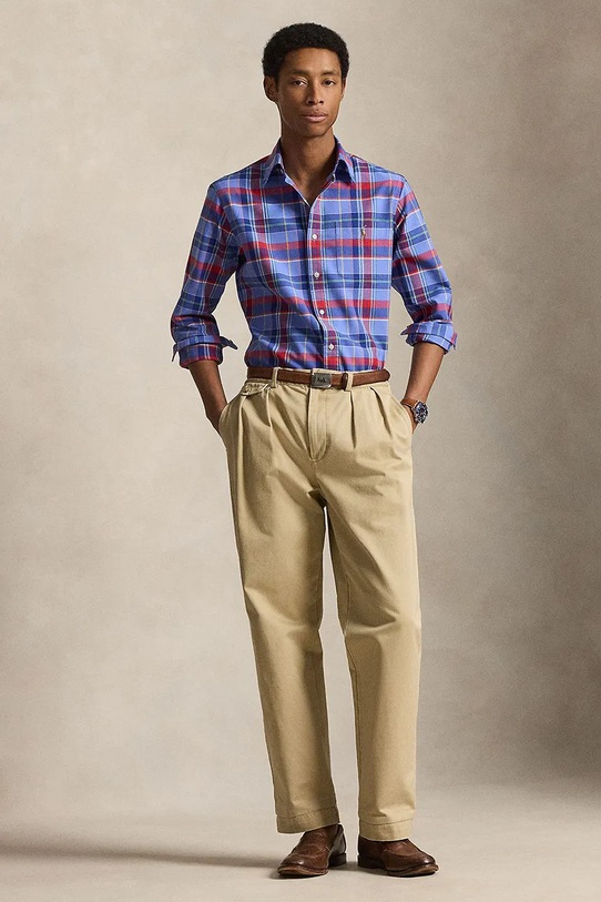 Odzież Polo Ralph Lauren koszula bawełniana 710P00629 niebieski