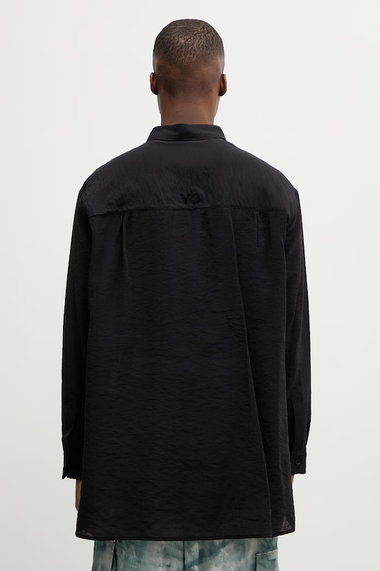 Odzież Y-3 koszula z domieszką lnu M SHIRT LS KH0419 czarny
