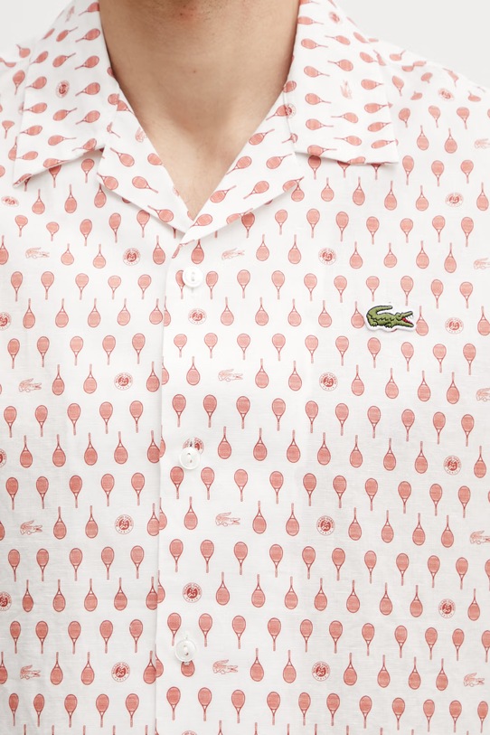 Lacoste koszula męska z lnem biały CH0532