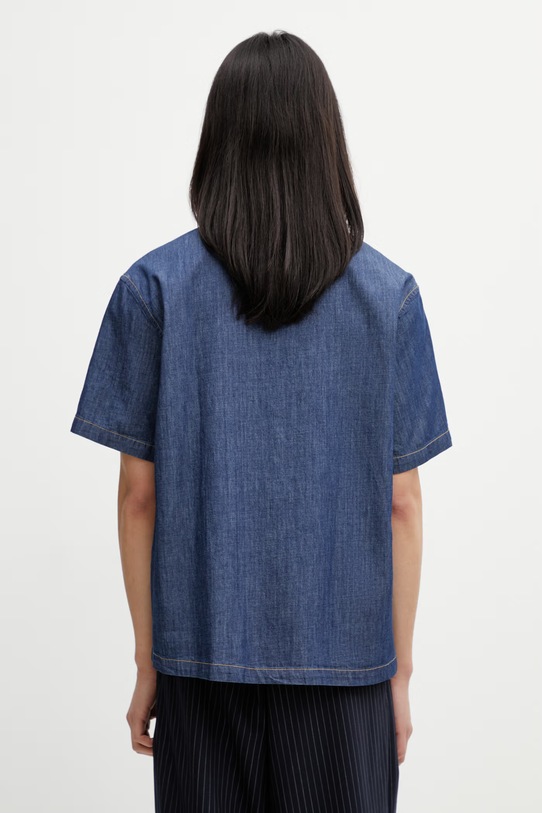 Abbigliamento Lacoste camicia in cotone da uomo CH1869 blu