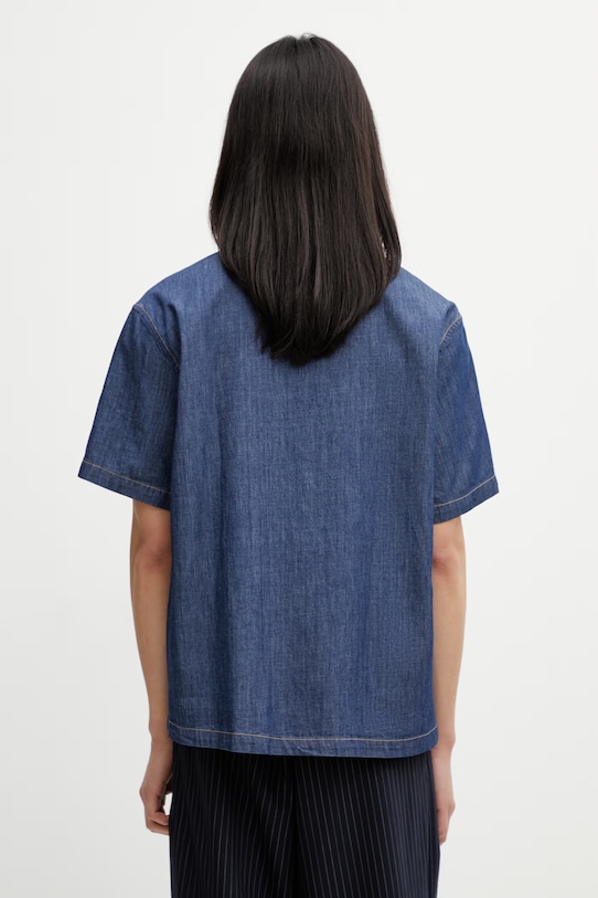 Abbigliamento Lacoste camicia in cotone da uomo CH1869 blu