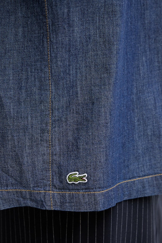 Lacoste camicia in cotone da uomo blu CH1869