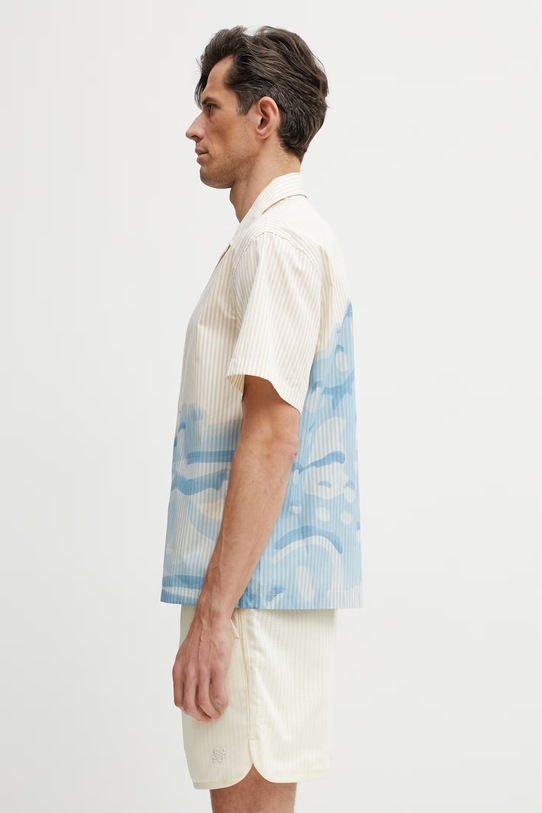 Lacoste koszula męska bawełniana CH1995 żółty SS26