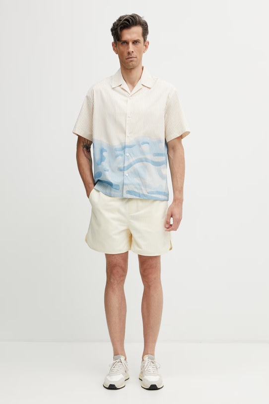 Lacoste koszula męska bawełniana CH1995 żółty