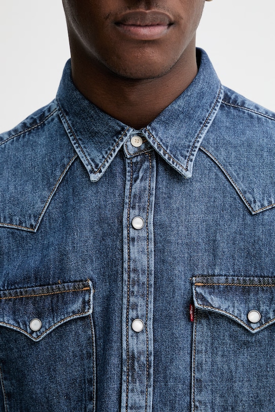Levi's košile pánská džínová BARSTOW WESTERN STANDARD 85744.0117 modrá