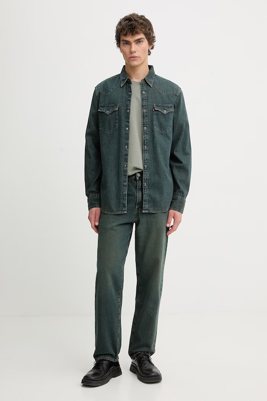 Levi's koszula jeansowa BARSTOW WESTERN STANDARD 85744.0121 zielony SS26