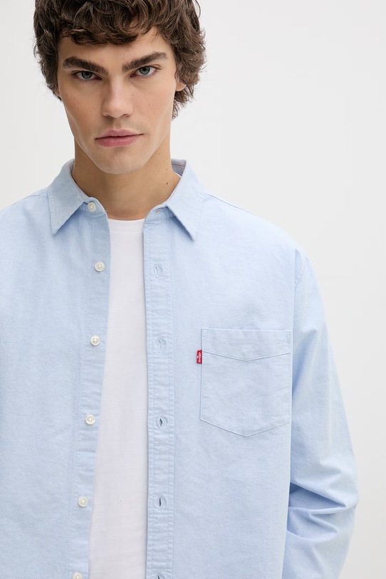 Levi's koszula męska bawełniana SUNSET 1 POCKET STANDARD niebieski 85746.0157
