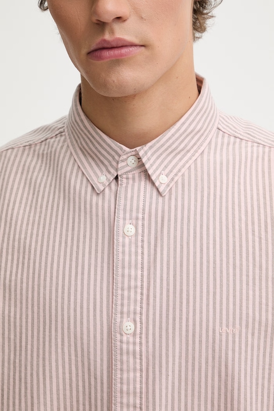 Levi's koszula bawełniana AUTHENTIC BUTTON DOWN A7210.0055 różowy