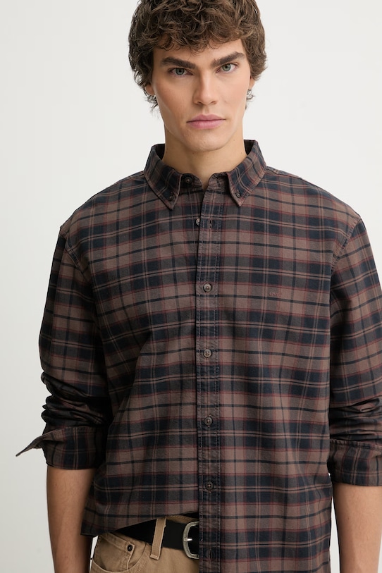 Levi's koszula bawełniana AUTHENTIC BUTTON DOWN brązowy A7210.0063