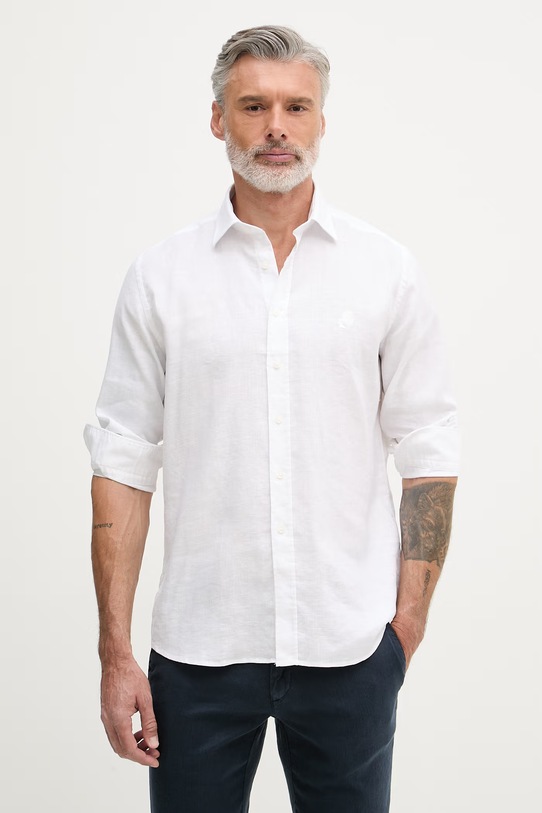 Karl Lagerfeld košile pánská se lnem bílá 562791.605084