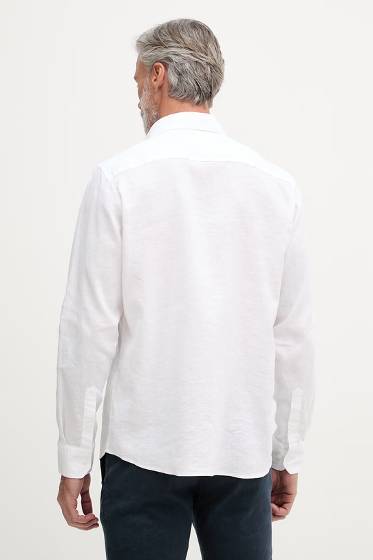 Oblečení Karl Lagerfeld košile pánská se lnem 562791.605084 bílá