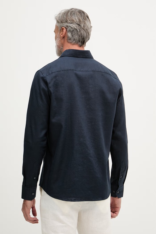 Oblečení Karl Lagerfeld košile pánská se lnem 562791.605084 námořnická modř