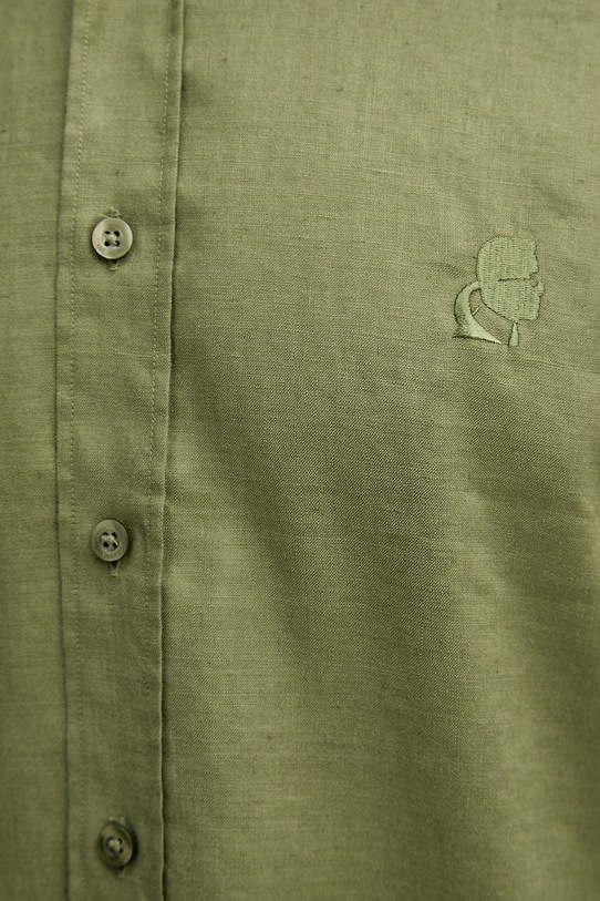 Karl Lagerfeld košile pánská se lnem 562791.605084 zelená