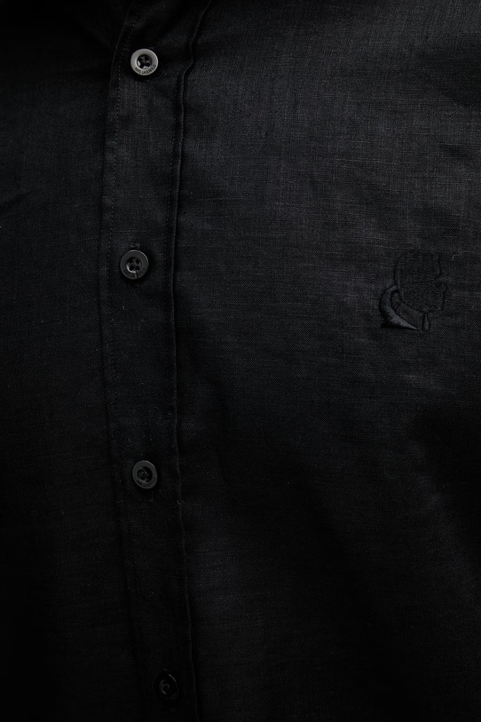 Karl Lagerfeld košile pánská se lnem 562791.605084 černá