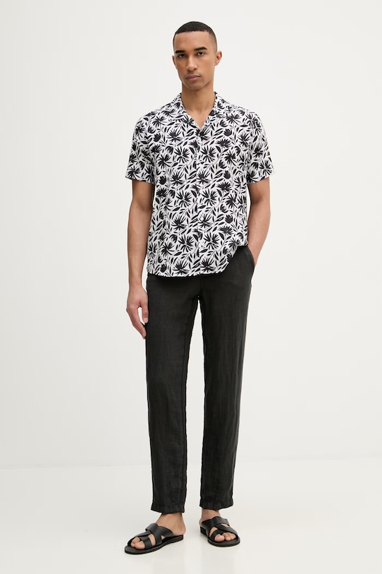 Karl Lagerfeld košile pánská se lnem MODERN FIT 1/2 562626.605521 černá SS26