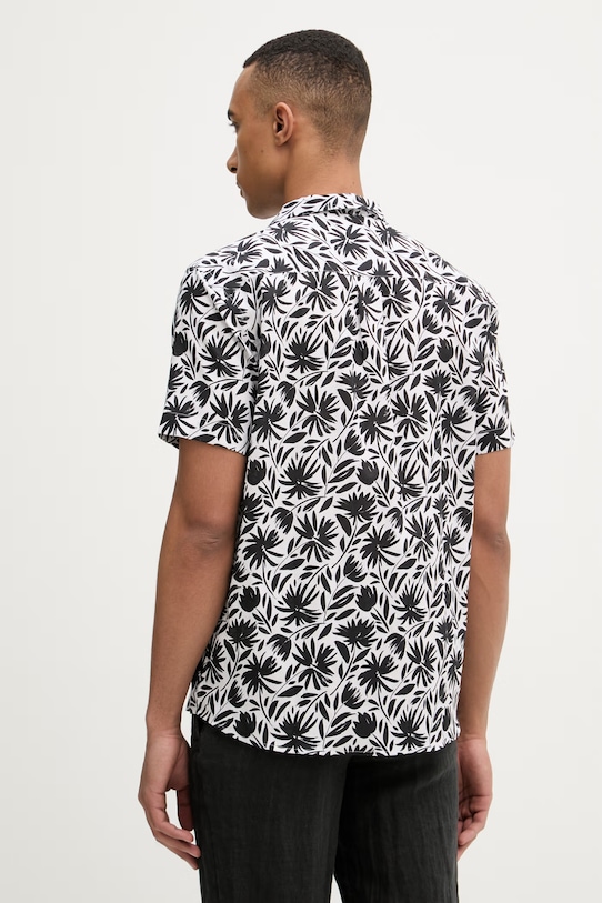 Oblečení Karl Lagerfeld košile pánská se lnem MODERN FIT 1/2 562626.605521 černá