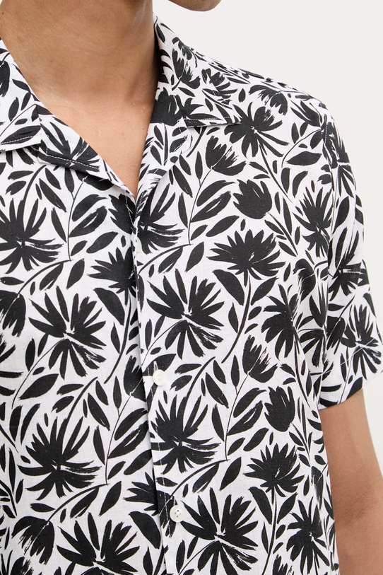 Karl Lagerfeld košile pánská se lnem MODERN FIT 1/2 562626.605521 černá