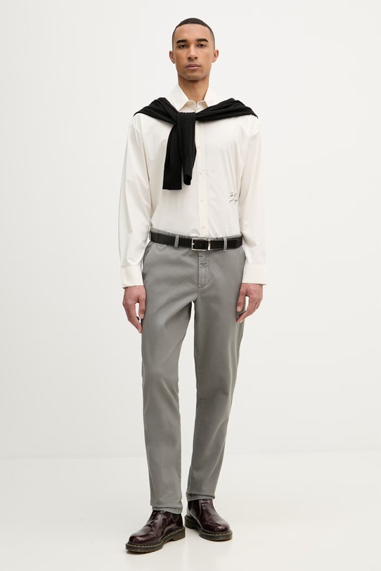 Karl Lagerfeld pánská košile s bavlnou CASUAL 562600.605928 béžová SS26