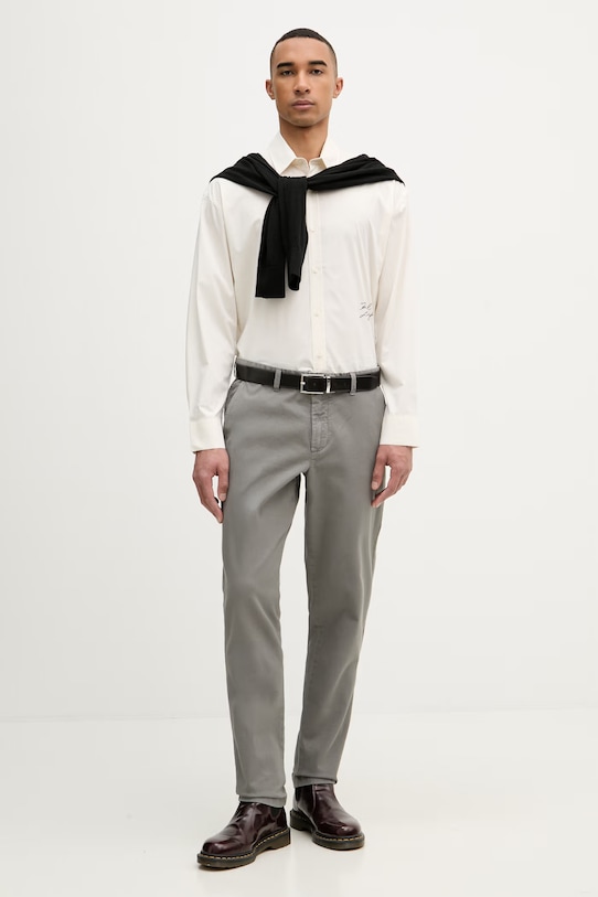 Karl Lagerfeld pánská košile s bavlnou CASUAL 562600.605928 béžová SS26