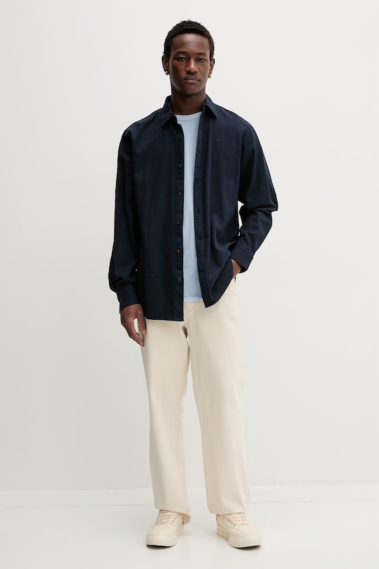 G-Star koszula męska bawełniana Clean Regular D25196.D454 granatowy SS26