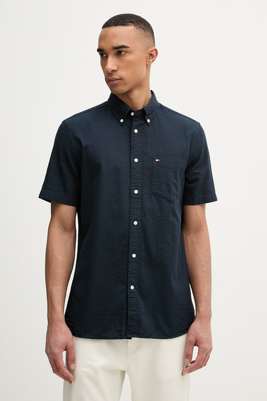 Tommy Hilfiger koszula męska bawełniana granatowy MW0MW38570
