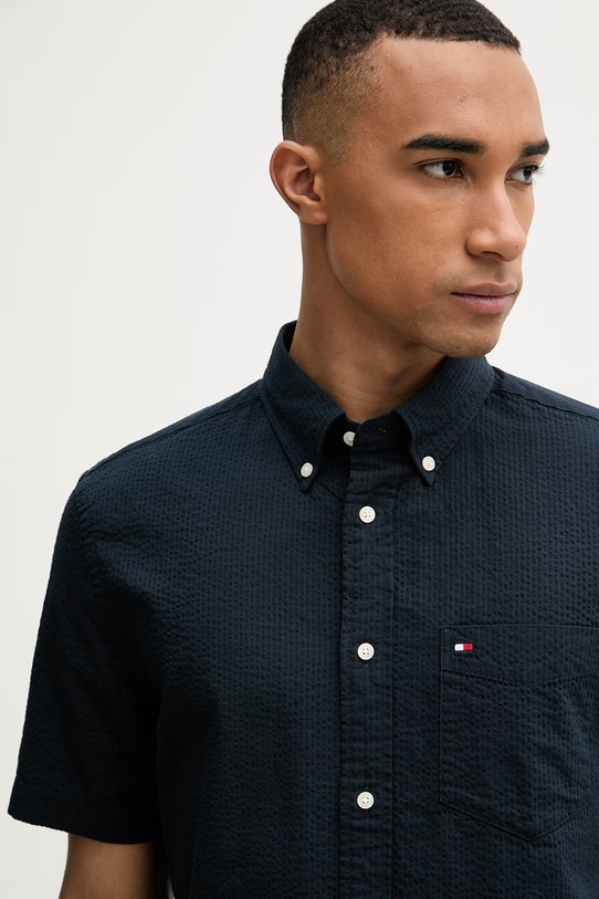 Tommy Hilfiger koszula męska bawełniana granatowy MW0MW38570