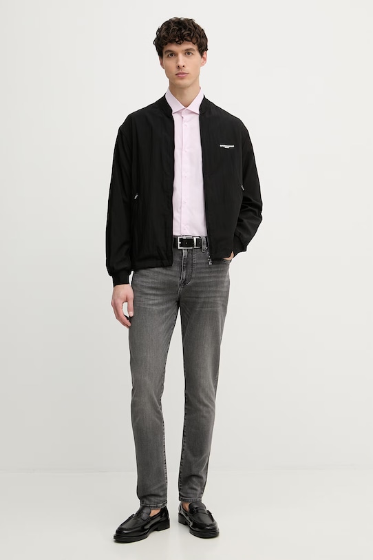 Tommy Hilfiger koszula męska bawełniana z elastanem MW0MW42930 różowy SS26