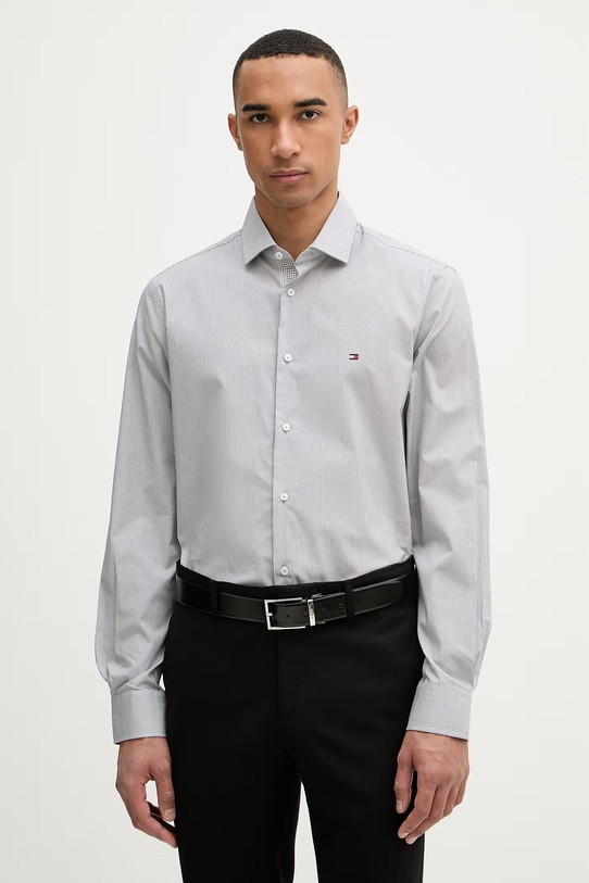 Tommy Hilfiger koszula męska bawełniana z elastanem czarny MW0MW42930