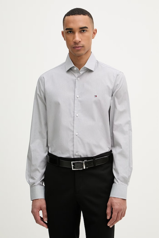 Tommy Hilfiger koszula męska bawełniana z elastanem czarny MW0MW42930