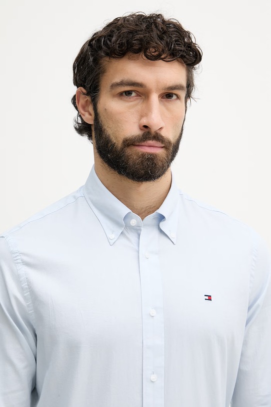Tommy Hilfiger košeľa pánska bavlnená modrá MW0MW42936