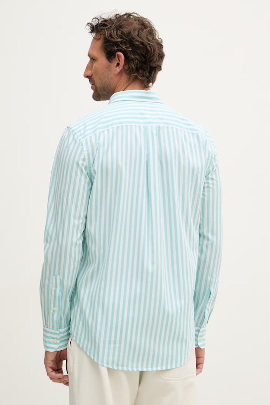 Odzież Tommy Hilfiger koszula męska bawełniana MW0MW42440 turkusowy