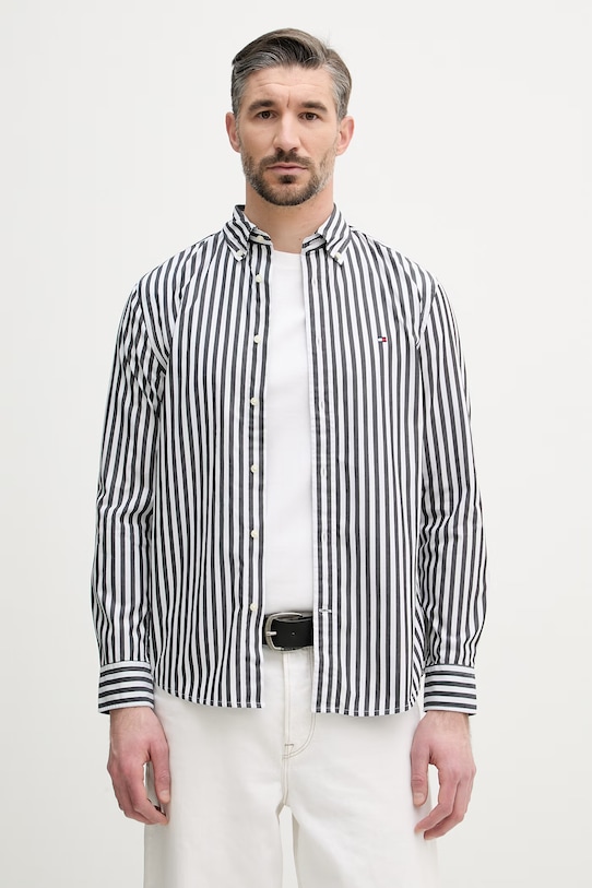 Tommy Hilfiger Koszula męska bawełniana czarny MW0MW42440