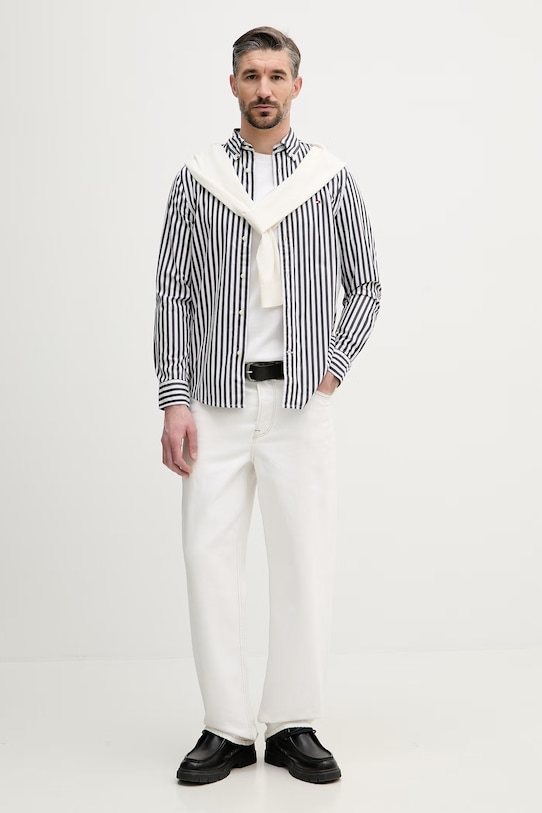 Tommy Hilfiger Koszula męska bawełniana MW0MW42440 czarny SS26