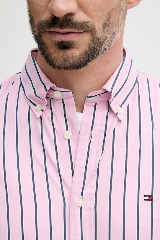Tommy Hilfiger koszula męska bawełniana MW0MW42441 różowy