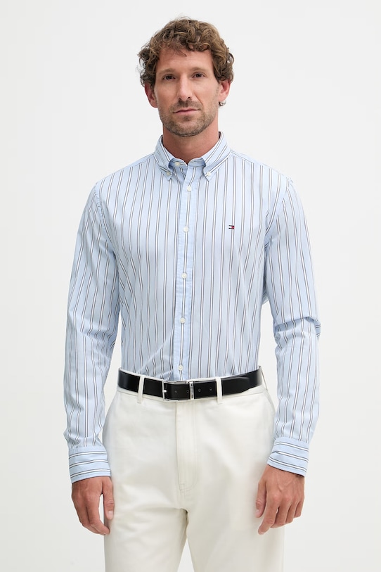 Tommy Hilfiger koszula męska bawełniana niebieski MW0MW42441